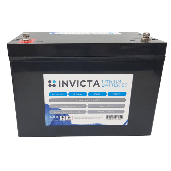 Invicta 12V 100Ah Lithium Battery with 4 Series Functionality