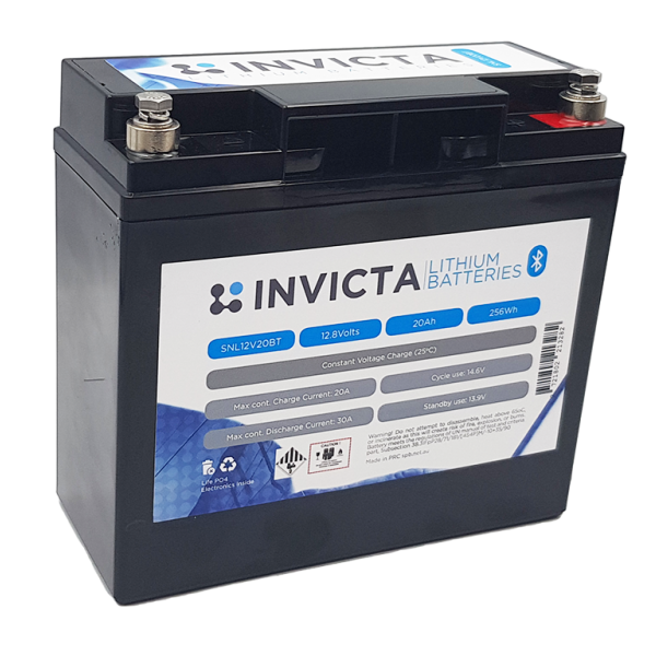 Invicta 12V 20Ah Lithium Battery with Bluetooth