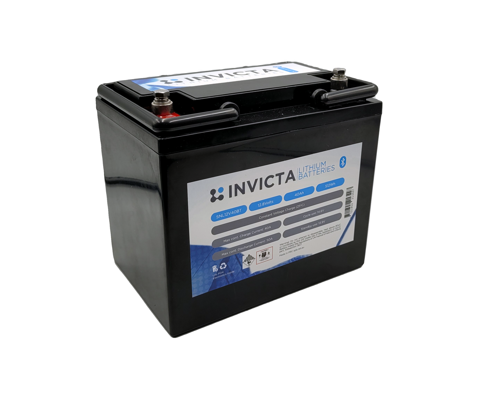 Invicta 12V 40Ah Lithium Battery with Bluetooth