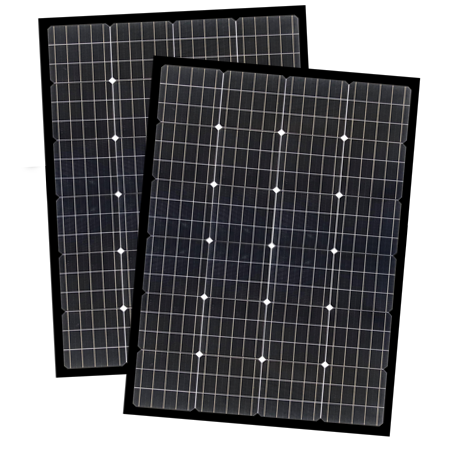Enerdrive 2 x 150W Squat Fixed Solar Panel, Twin Pack, Black