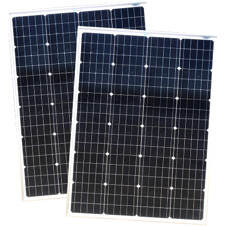 Enerdrive 2 x 150W Squat Fixed Solar Panel, Twin Pack