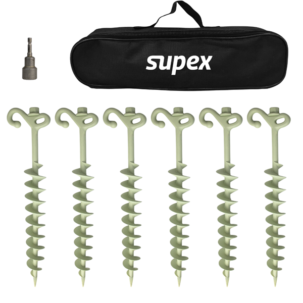 Supex Screw in Sand Pegs, 8 Pack
