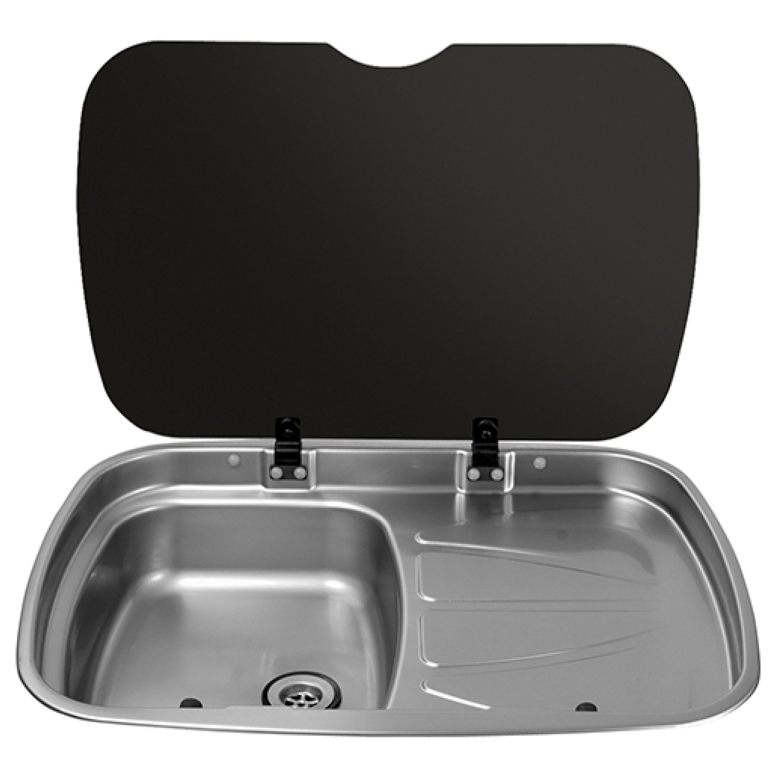 Thetford MK3 Argent Sink With Glass Lid, Right Hand Drain