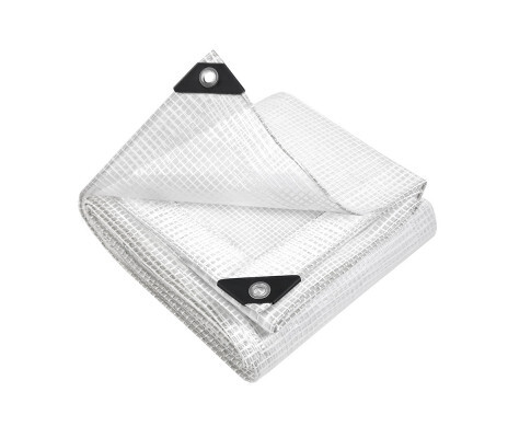 Instahut 3x4m Tarp Camping Tarps Poly Tarpaulin Heavy Duty Cover 135gsm Clear