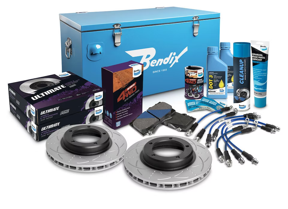 Bendix Ultimate 4WD Brake Upgrade Kit with 2 inch Lift Dual Channel ABS to suit Toyota Land Cruiser (1984-2007) J7