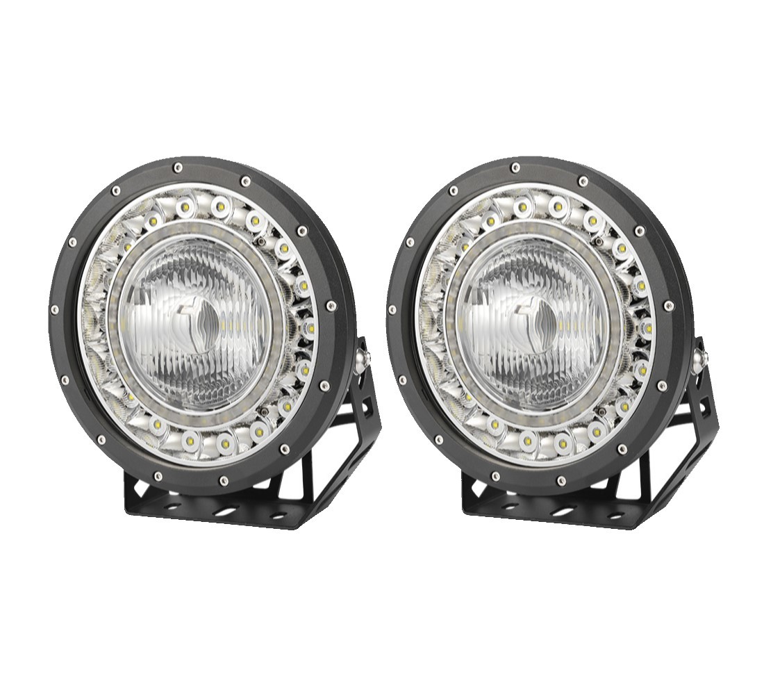 Pair 9 inch CREE LED Driving Lights SPOT Beam 4x4 Spotlights BLACK With
