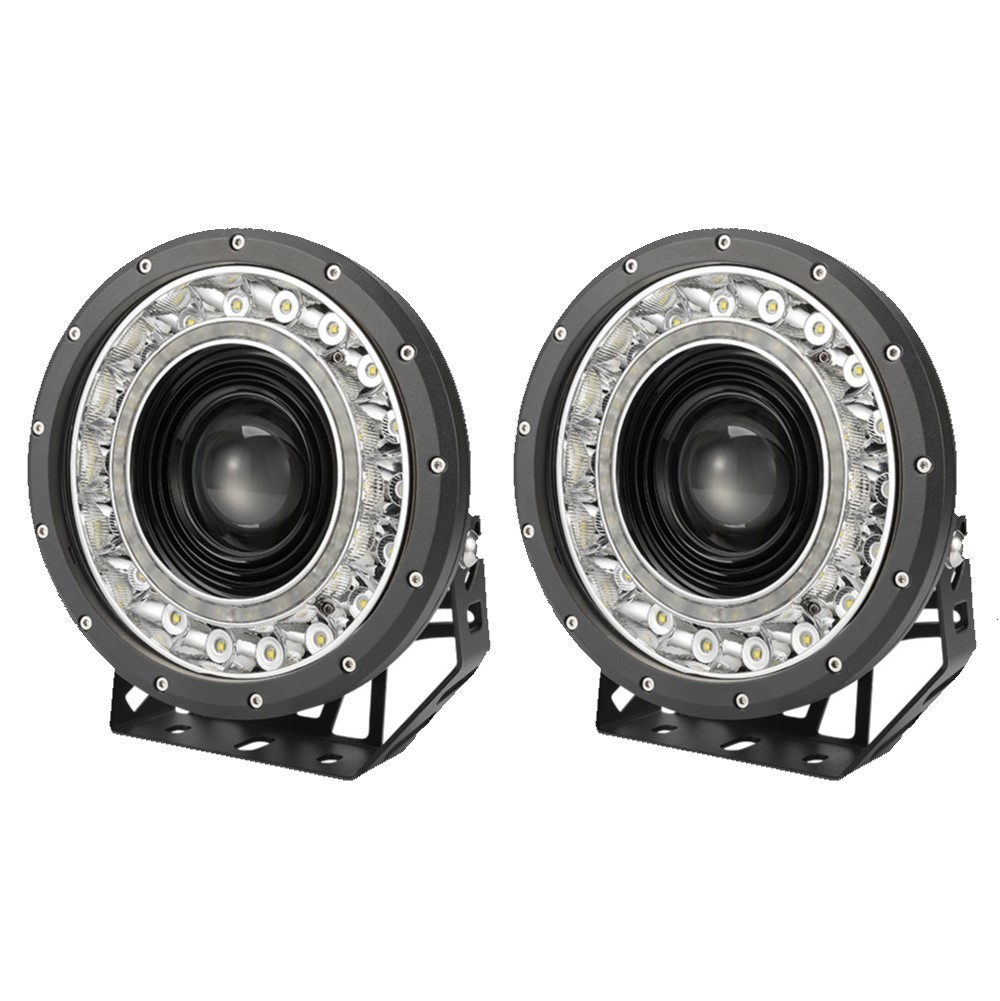 Pair 9 inch CREE LED Driving Lights Spot Round Black Spotlights 4x4