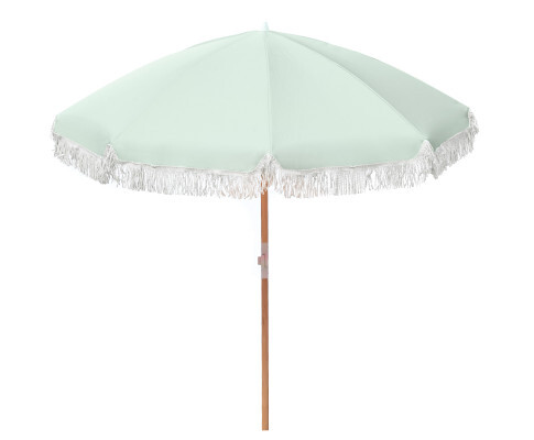 Havana Outdoors Sage Green 2 Metre Fringed Beach Umbrella