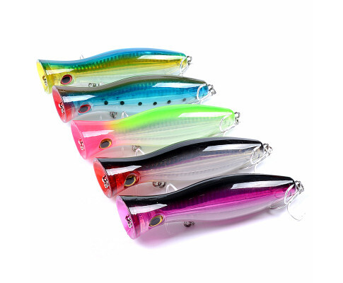 DZ 12.5cm Popper Crank Fishing Lure Surface Tackle Fresh Saltwater 8 Pack