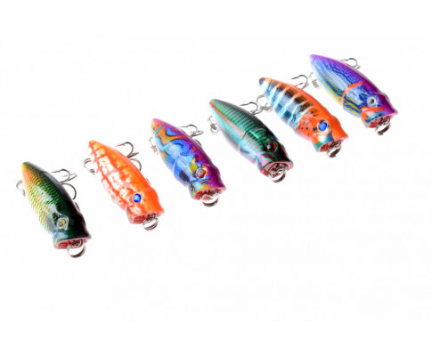 3.5cm Poppers Fishing Lure Surface Tackle Fresh Saltwater 6 Pack