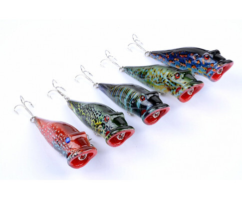 DZ 8cm Poppers Fishing Lure Surface Tackle Fresh Saltwater 5 Pack