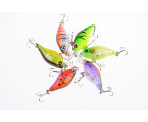 DZ 4.5cm Light Colours Crank Bait Fishing Lure Surface Tackle Saltwater 6 Pack