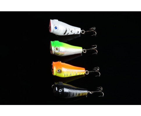 5cm Poppers Fishing Lure Surface Tackle Fresh Saltwater, 4 Pack