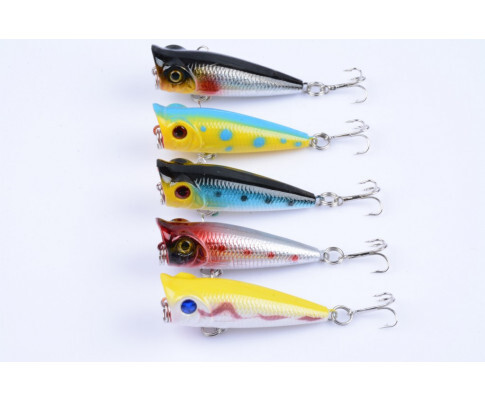 DZ 5cm Poppers Fishing Lure Surface Tackle Fresh Saltwater 5 Pack