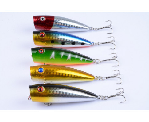 DZ 7cm Poppers Fishing Lure Surface Tackle Fresh Saltwater 5 Pack