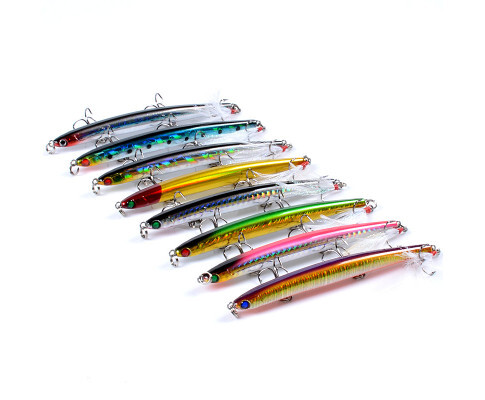 DZ 11.7cm Popper Minnow Fishing Lure Surface Tackle Fresh Saltwater 8 Pack