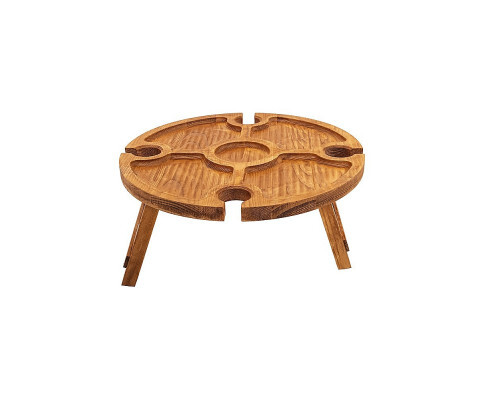 Wooden Portable Folding Mini Wine Rack Picnic Table