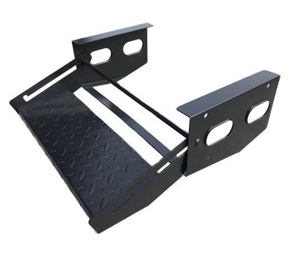 TRA Single Manual Black Powder Coated Steel Caravan Camper Step