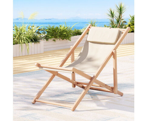 Artiss Foldable Beach Sling Chair - Sand