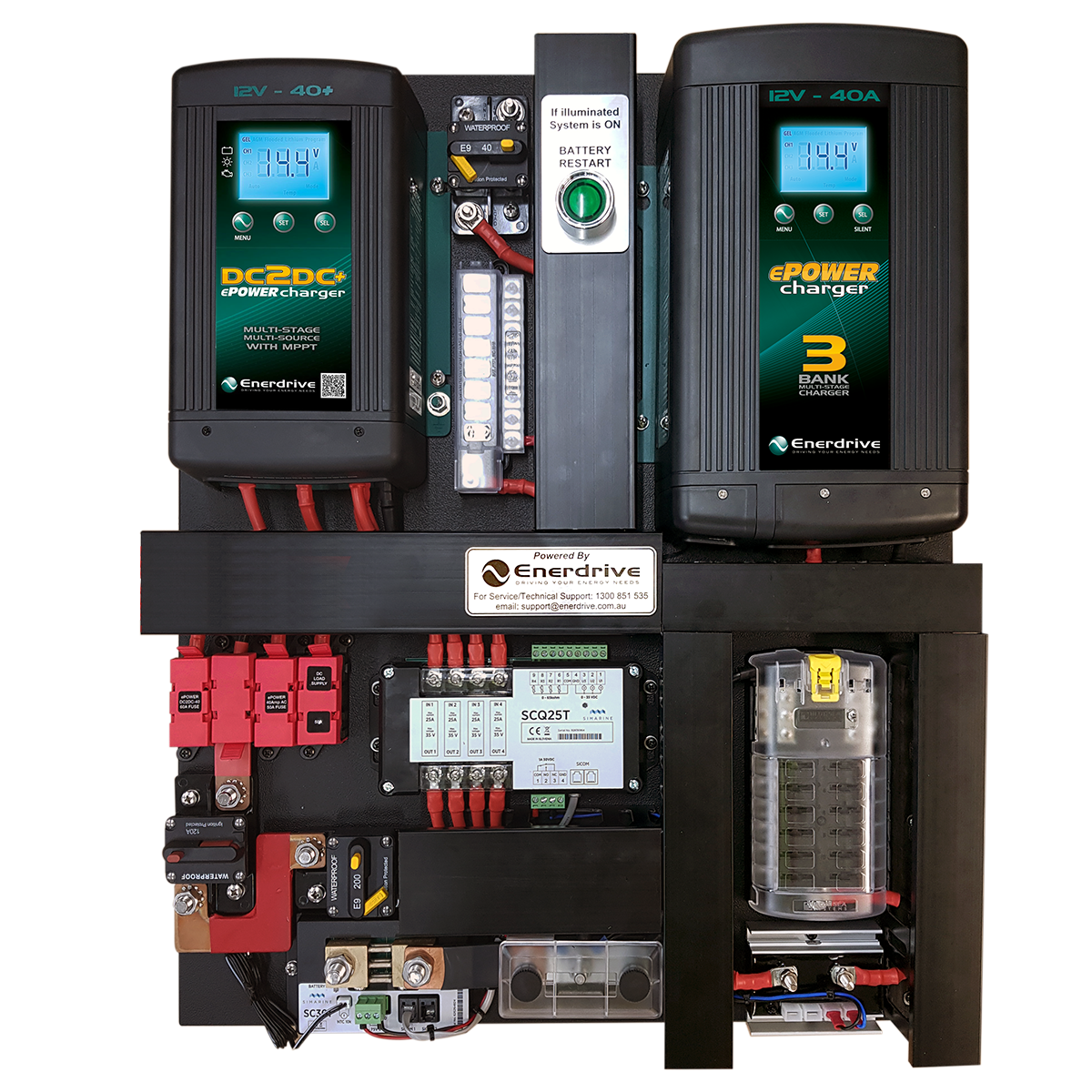 Enerdrive eSYSTEM-D 40A AC / DC, Simarine Battery Monitor