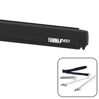 Fiamma F45 L Awning 5.0m Deep Black Cassette with Royal Grey Fabric