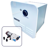 Camec 13kW White Digital Instantaneous Gas Water Heater Bundle with Flojet 12V Triplex Water Pump