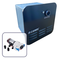 Camec 13kW Black Digital Instantaneous Gas Water Heater Bundle with Flojet 12V Triplex Water Pump