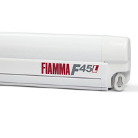 Fiamma F45 L 4.5m White Cassette / Sahara Fabric Box Awning, 06530-01S