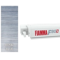 Fiamma F80s 2.9m Polar White Cassette / Royal Blue Fabric Box Awning, 07830A01Q