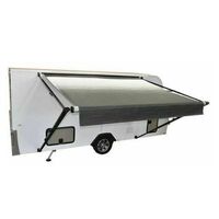 Carefree 16 Ft - FIESTA Triple BLACK Shale Fade Awning - NO LED - No Arms. FO166E4E