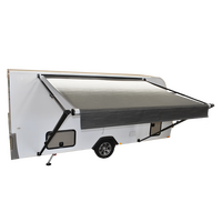 Carefree 10Ft - Fiesta Triple Black Shale Fade LED Awning - No Arms FP106E4EHM