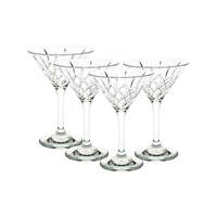 D-Still 235ml Polycarbonate Diamond Cut Martini Glass, Set of 4