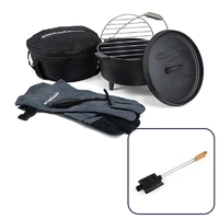 Aussie Traveller Cast Iron 4.5 Qrt Camp Oven Kit