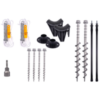 Aussie Traveller 12V Electric Awning Cradle Support Kit with Poles, Black
