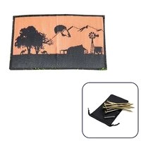 ACM 0.6 x 0.9 Homestead Sunset Door Mat Orange/Black