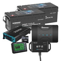 Renogy 2 x 200Ah Lithium Battery, 50A DC-DC Charger, 2000W Inverter & Bluetooth Module and 500A Renogy Battery Monitor