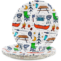 Camco Campsite Pattern Paper Plates, 229mm. 53376