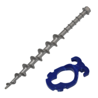 Large Alloy Screw In Peg with ABS Guyrope Holder Clip. PEG-A-29