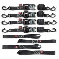 CAOS 4 Pack Ratchet Straps with Bonus 4 Tie Down Soft Loops