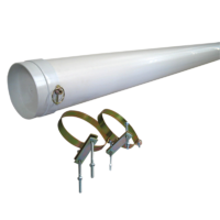 POLE CARRIER (L) 2000MMx150MM C/W PAIR OF MOUNTING BRACKETS. PC150-2M