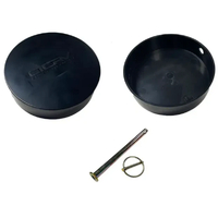 Coast RV Pole Carrier Parts - 2 x Black Caps, 1 x Locking Clip & Pin Kit
