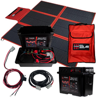 CAOS 200W Solar Blanket + HD Battery Box Bundle with 50amp Anderson Plug 5m Extn Lead + 150A Watt Meter + Dual Battery Cable
