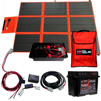CAOS 300W Solar Blanket + HD Battery Box Bundle with 50amp Anderson Plug 5m Extn Lead + 150A Watt Meter + Dual Battery Cable