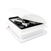 Aussie Traveller 340 x 340mm 12V Air Vent LED Manual Hatch, White