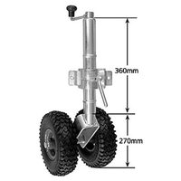 SOLID RUBBER TWIN JOCKEY WHEEL W/CLAMP. JW9THD