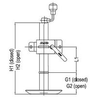 ALKO ADJUSTABLE STAND 14" COMPLETE W/H CLAMP. 622114
