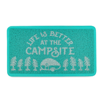 Camco Scrub Rug - Teal and White - Small. 53199