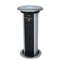 Powertower - Motorised POP-UP Powerpoint - 3x240VAC outlets + 2xUSB outlets