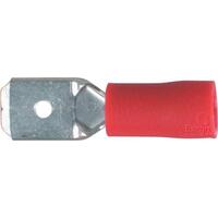 Narva 6.3 x 0.8mm 100 Piece Vinyl Crimp Terminal Male Blade, Red