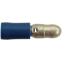 Narva 4mm 100 Piece Vinyl Crimp Terminal Male Bullet, Blue